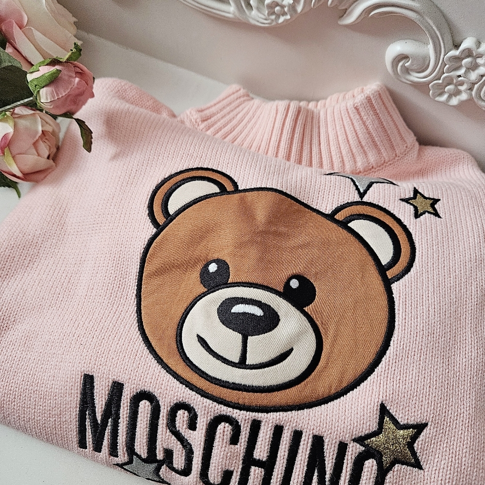 Moschino wool embroidered teddy bear sweater
